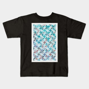 Geometric patchwork stars aqua Kids T-Shirt